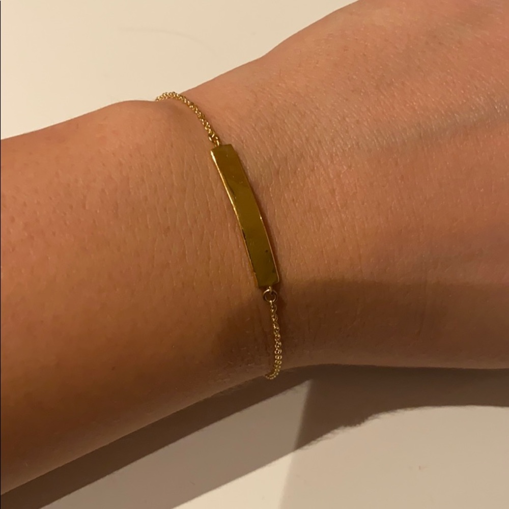 Gold plated plate bracelet